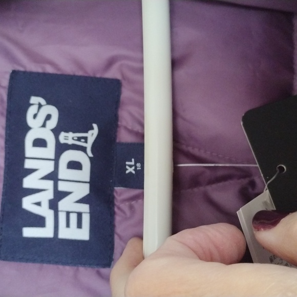 Lands' End Purple Expedition Jacket with Fur-Trimmed Hood - Picture 5 of 7
